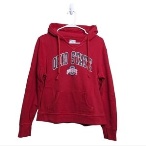 Ohio State Hoodie Vibrant Red OSU Pocket V Neck Drawstring Hooded Sweatshirt Fun